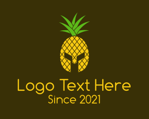 Fruit Market - Pineapple Spartan Helmet logo design
