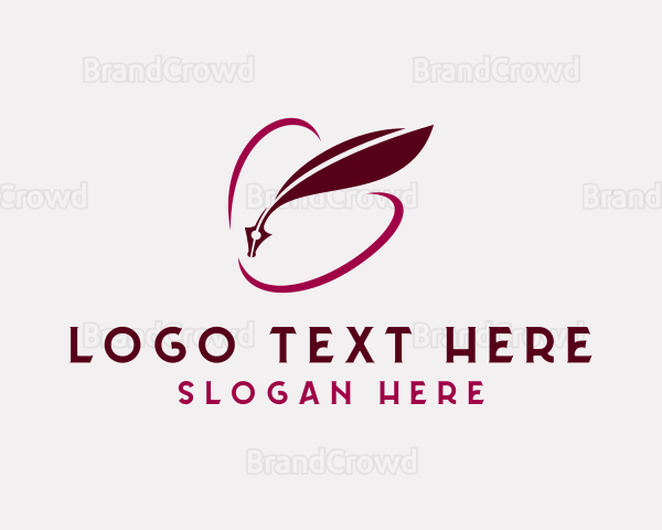 Notary Feather Quill Pen Logo