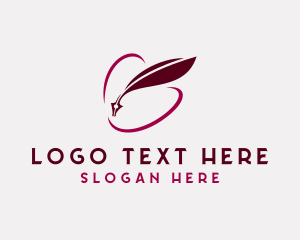 Stationery - Notary Feather Quill Pen logo design