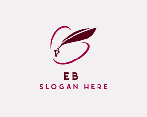 Bookstore - Notary Feather Quill Pen logo design