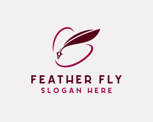 Notary Feather Quill Pen logo design