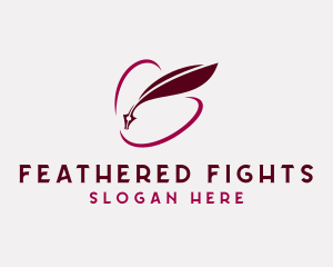 Notary Feather Quill Pen logo design