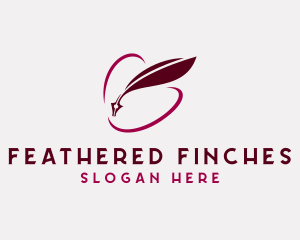 Notary Feather Quill Pen logo design