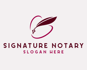 Notary Feather Quill Pen logo design