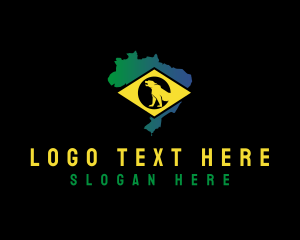 Map - Brazil Jaguar Map logo design