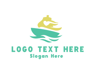 Sailboat - Love Ship Sailing logo design