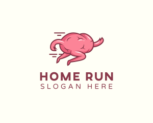 Brain Running Quiz logo design