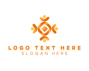 Hr - Abstract People Community logo design
