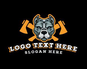 Dog - Axe Pitbull Gaming logo design