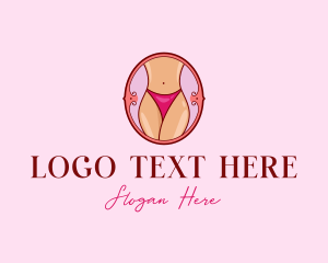 Waxing - Female Lingerie Bikini logo design