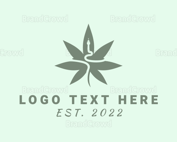 Snake Marijuana Plant Logo