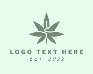 Herb - Snake Marijuana Plant logo design