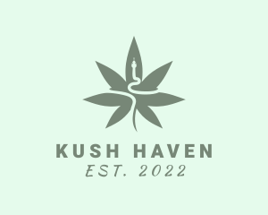 Kush - Snake Marijuana Plant logo design