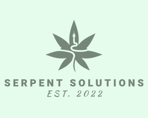 Snake Marijuana Plant logo design