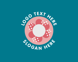 Faux Flower - Sweet Floral Doughnut logo design