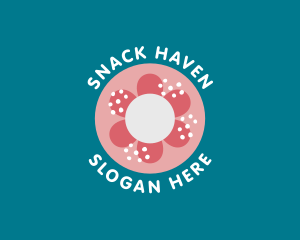 Sweet Floral Doughnut logo design