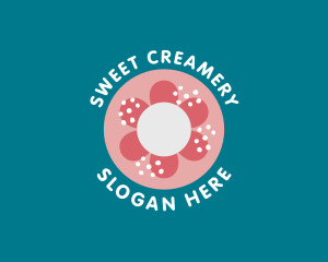 Sweet Floral Doughnut logo design