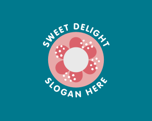 Sweet Floral Doughnut logo design