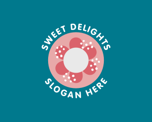 Sweet Floral Doughnut logo design