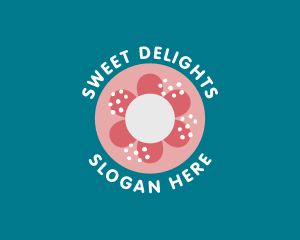 Sugary - Sweet Floral Doughnut logo design