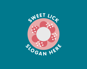 Sweet Floral Doughnut logo design