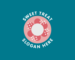 Sweet Floral Doughnut logo design