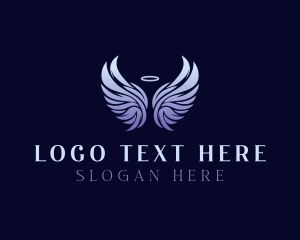 Heavenly - Angelic Wings Halo logo design