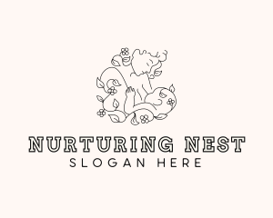 Floral Breastfeeding Mother logo design