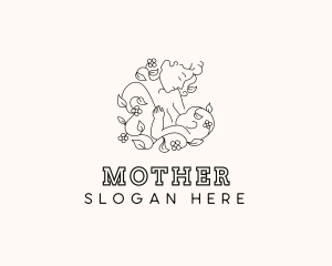 Floral Breastfeeding Mother logo design