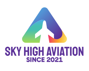 Triangle Airplane Aviation logo design