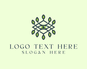 Vegan - Eye Herbal Leaves logo design