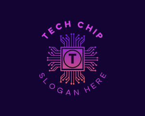 Digital Microchip Circuit logo design