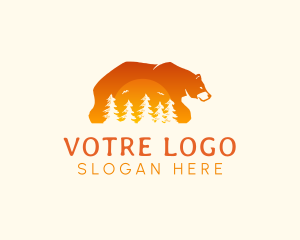 Bear Forest Sunset Logo