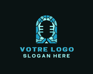 Vlogger - Microphone Talk Mosaic logo design