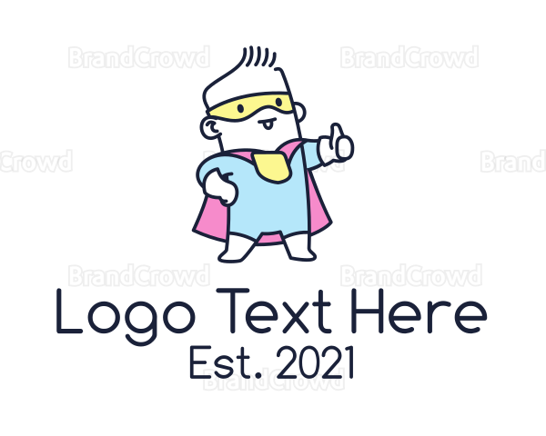 Pastel Baby Superhero Logo