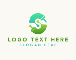 Lettermark - Paintbrush Paint Letter S logo design