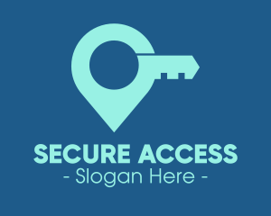 Passcode - Key Location Pin logo design