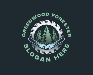 Lumberjack Chainsaw Woodcutter logo design