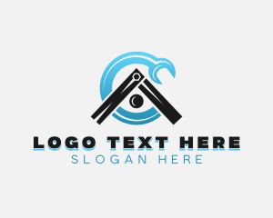 House - House Roof Wrench logo design