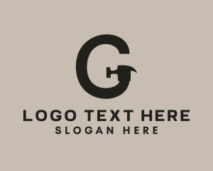 Fixing - Hammer Construction Letter G logo design