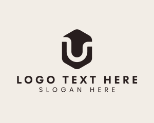 App - Hexagon Marketing Letter U logo design