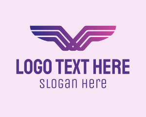 Purple - Minimalist Gradient Wing logo design