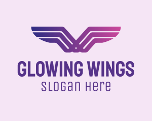 Minimalist Gradient Wing logo design