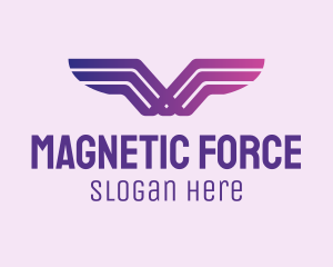 Minimalist Gradient Wing logo design