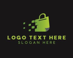 Merchant - Digital Market Shopping Bag logo design