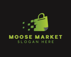 Digital Market Shopping Bag logo design