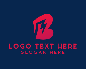 Power Company - Modern Lightning Letter B logo design