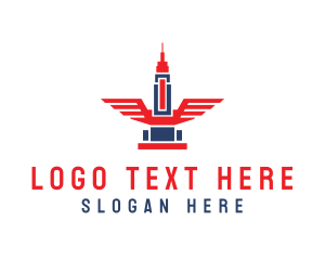 Usa - Building Tower Wings logo design