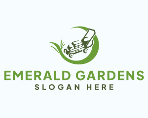 Lawn Mower Landscaping logo design