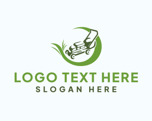 Plant - Lawn Mower Landscaping logo design